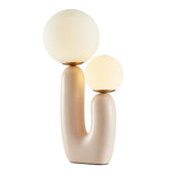 Modern Beige Cactus 2 Light LED Accent Table Lamp Nordic Resin and Glass Decorative Desk Light