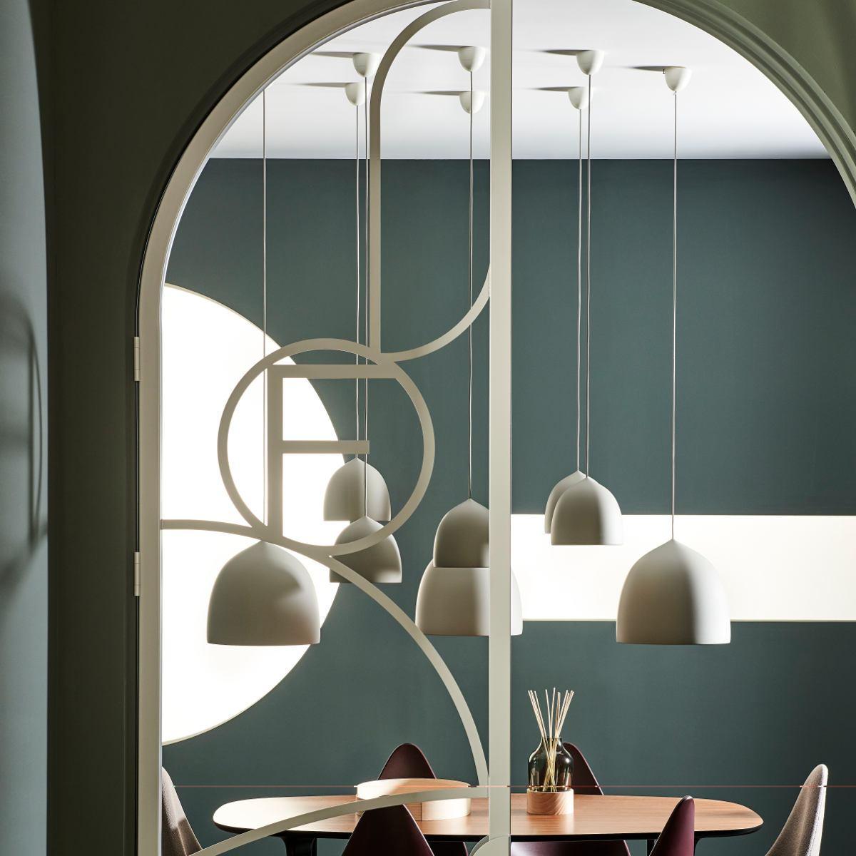 Modern Bell Shape Aluminum Pendant Light Minimalist Hanging LED Ceiling Fixture for Dining Room
