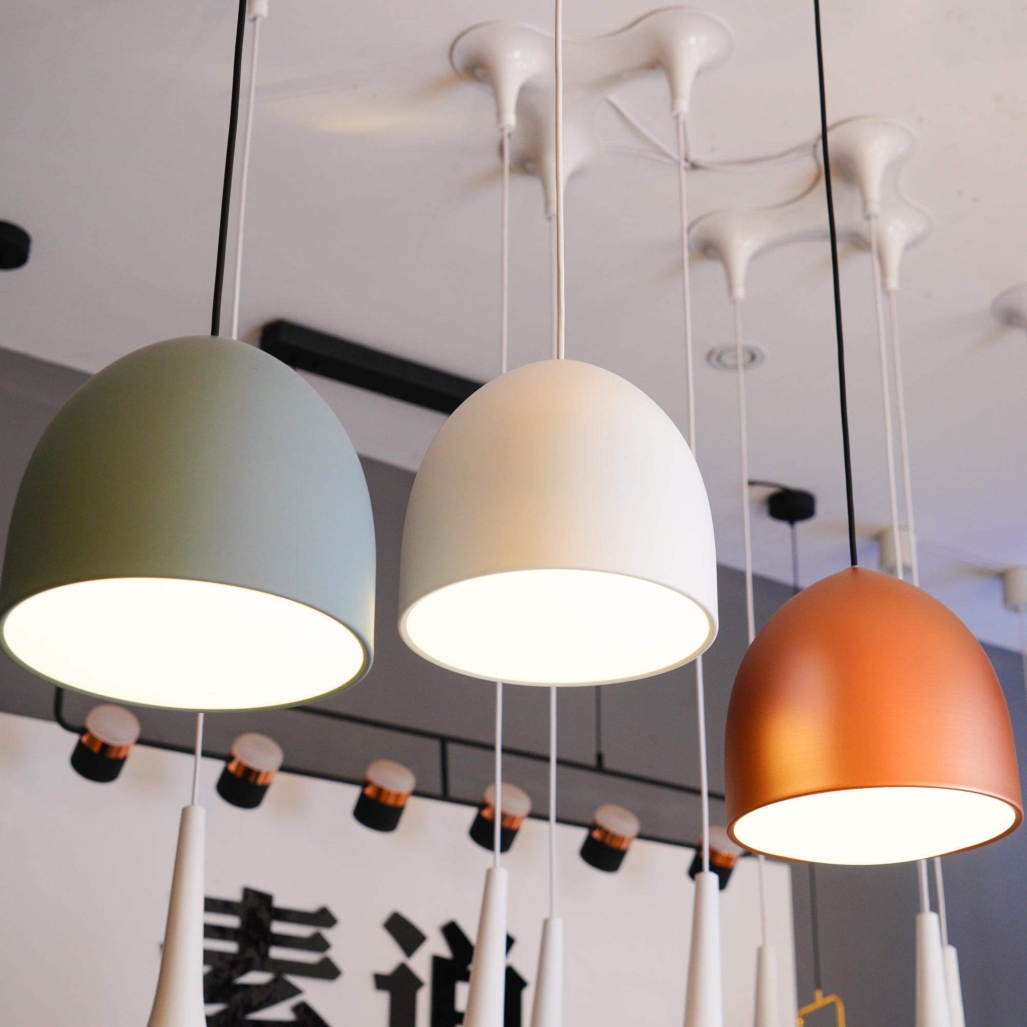 Modern Bell Shape Aluminum Pendant Light Minimalist Hanging LED Ceiling Fixture for Dining Room