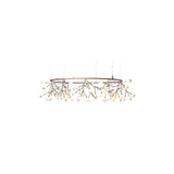 Modern Big O Firefly LED Circular Chandelier Ring Pendant Light with Leaf Accents
