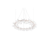 Modern Big O Firefly LED Circular Chandelier Ring Pendant Light with Leaf Accents