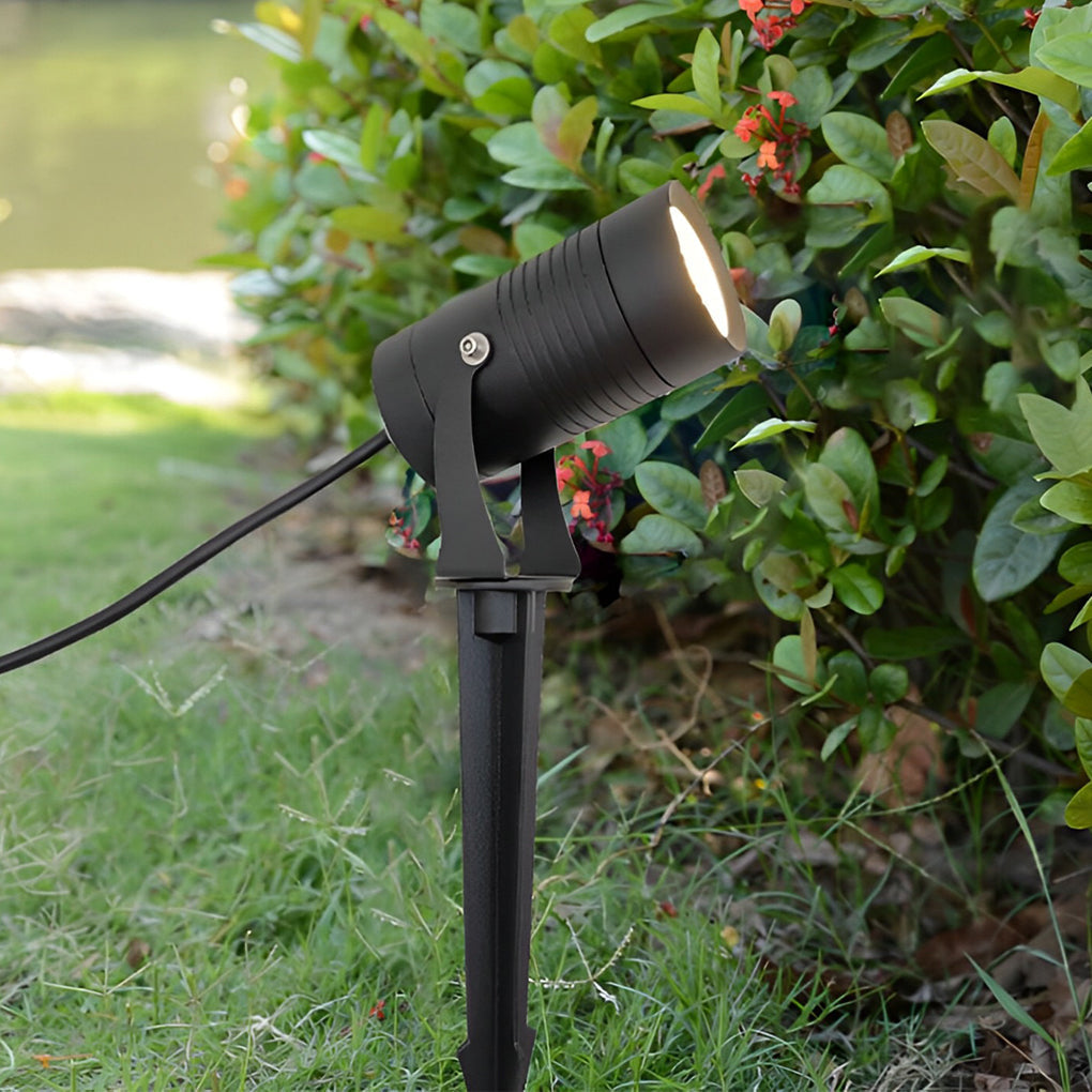 Modern Black 10W LED Outdoor Spotlight Adjustable Landscape Lighting for Trees and Gardens