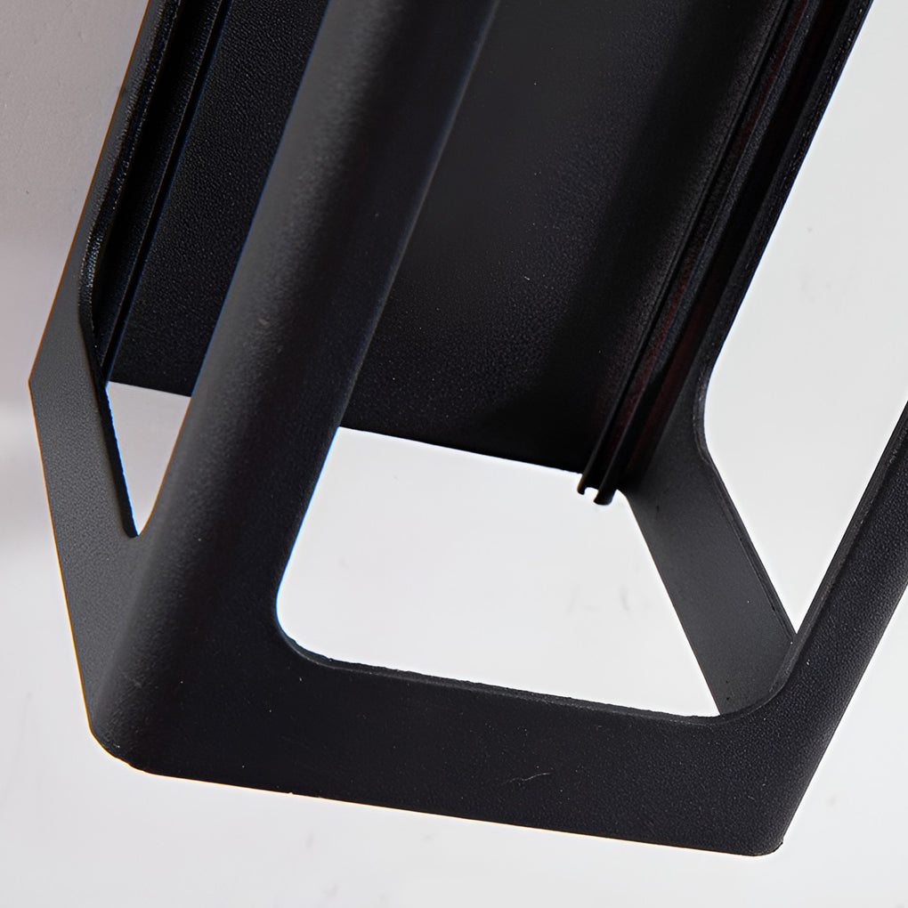 Modern Black 12W LED Outdoor Wall Sconce Waterproof Rectangular Exterior Porch Light