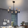 Modern Black 6 Light Sputnik Chandelier Nordic Industrial Semi Flush Mount Pendant Light