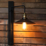 Modern Black Adjustable Industrial Wall Sconce LED Retro Iron and Glass Wall Lamp