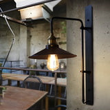 Modern Black Adjustable Industrial Wall Sconce LED Retro Iron and Glass Wall Lamp