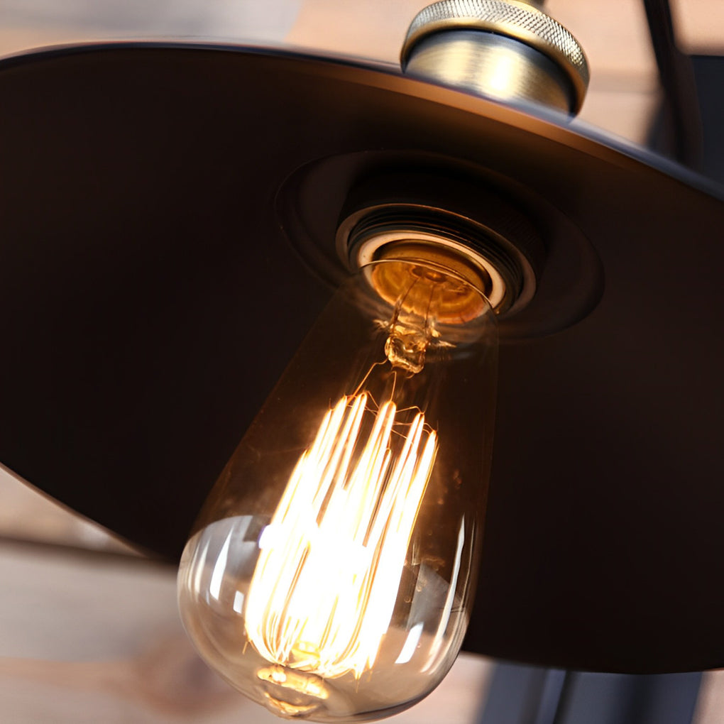 Modern Black Adjustable Industrial Wall Sconce LED Retro Iron and Glass Wall Lamp