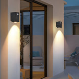 Modern Black Adjustable Motion Sensor Outdoor Wall Sconce IP64 Waterproof Up and Down Exterior Light