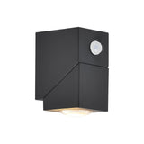 Modern Black Adjustable Motion Sensor Outdoor Wall Sconce IP64 Waterproof Up and Down Exterior Light