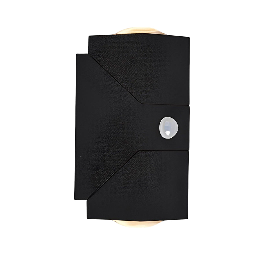 Modern Black Adjustable Motion Sensor Outdoor Wall Sconce IP64 Waterproof Up and Down Exterior Light