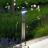 Modern Black Aluminum Alloy Solar Powered LED Lawn Light Waterproof Outdoor Pathway Lamp