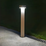 Modern Black Aluminum Alloy Solar Powered LED Lawn Light Waterproof Outdoor Pathway Lamp