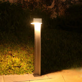 Modern Black Aluminum Alloy Solar Powered LED Lawn Light Waterproof Outdoor Pathway Lamp