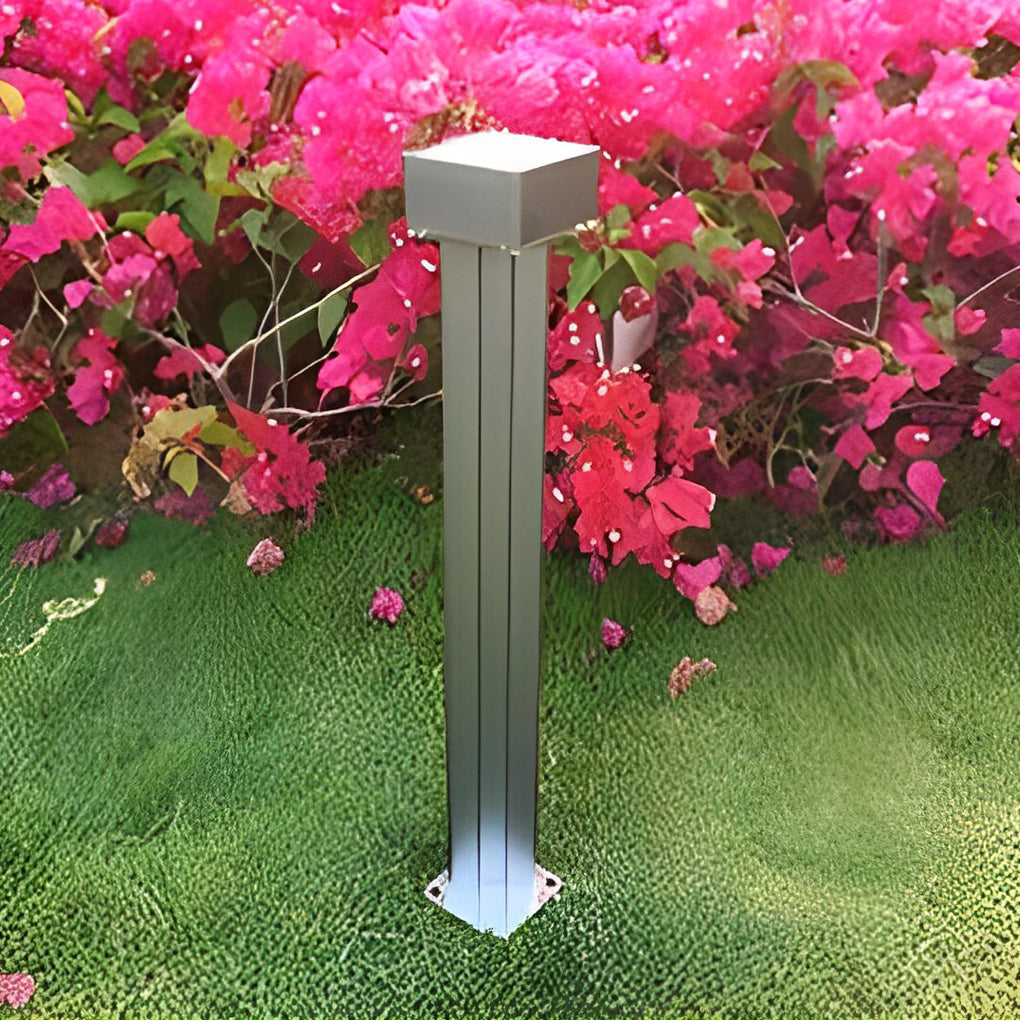 Modern Black Aluminum Alloy Solar Powered LED Lawn Light Waterproof Outdoor Pathway Lamp