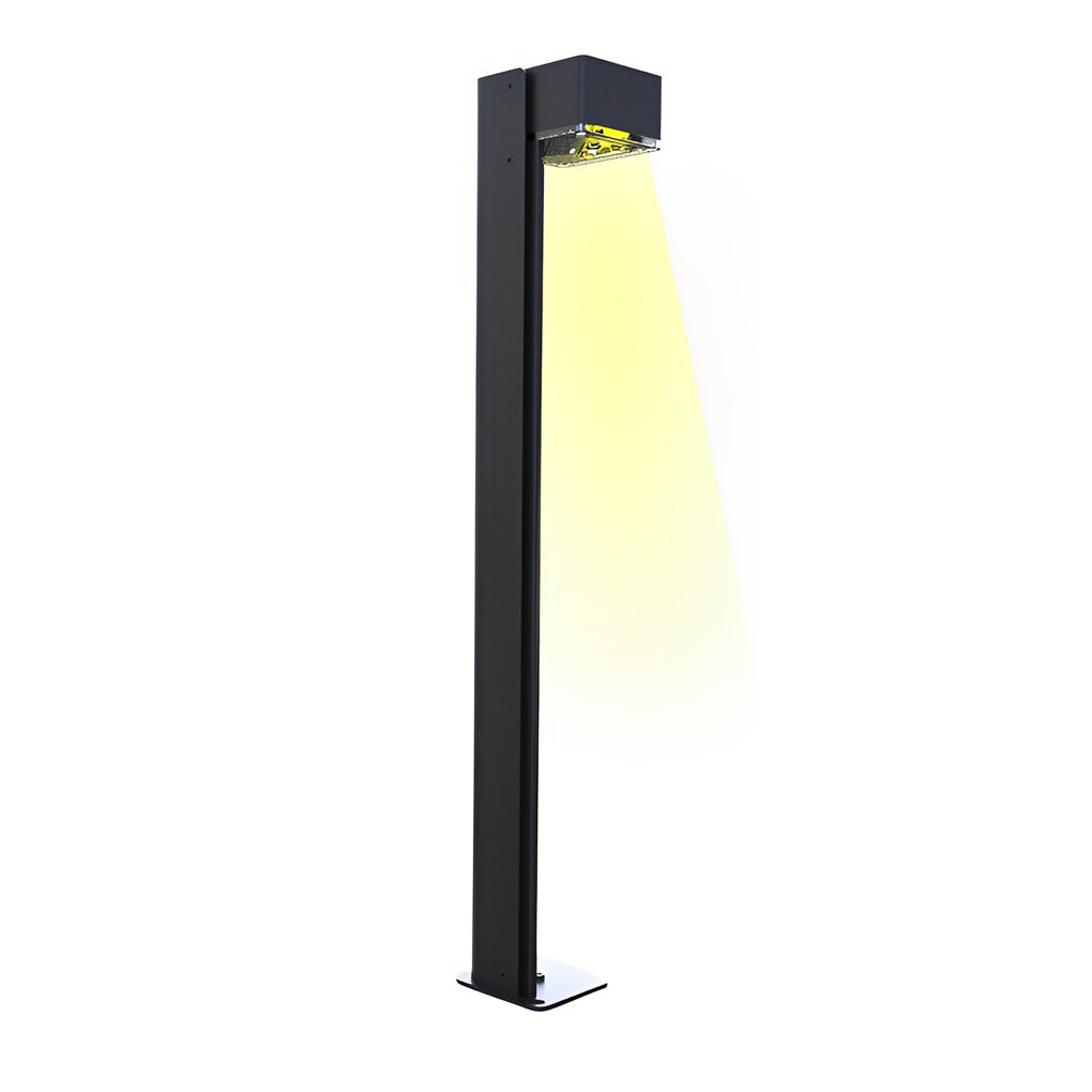 Modern Black Aluminum Alloy Solar Powered LED Lawn Light Waterproof Outdoor Pathway Lamp