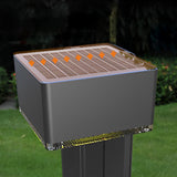 Modern Black Aluminum Alloy Solar Powered LED Lawn Light Waterproof Outdoor Pathway Lamp