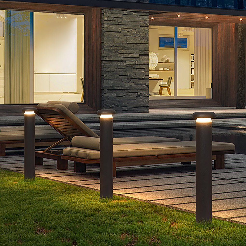 Modern Black Aluminum LED Landscape Path Light Waterproof Outdoor Garden Bollard Lamp 31 Inch