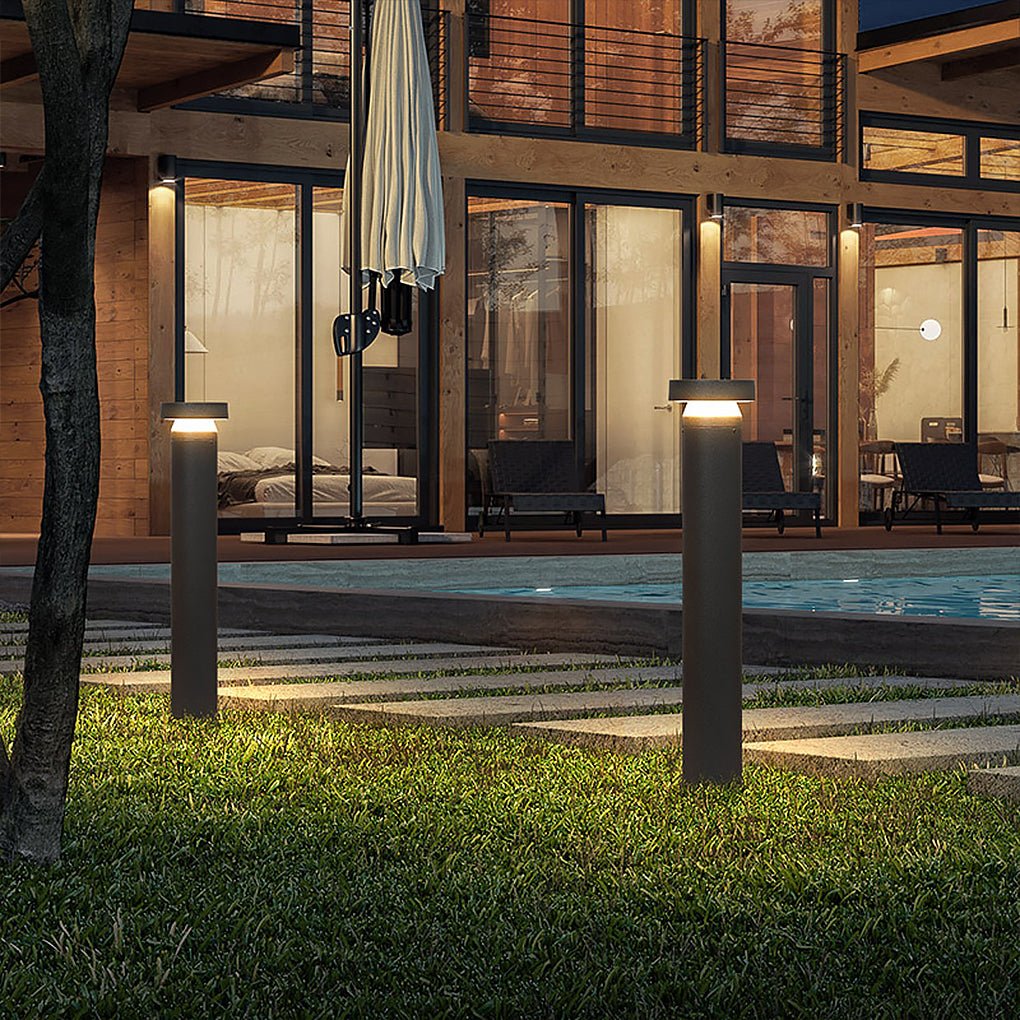 Modern Black Aluminum LED Landscape Path Light Waterproof Outdoor Garden Bollard Lamp 31 Inch