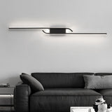Modern Black Aluminum LED Long Strip Wall Light Minimalist Nordic Indoor Sconce Lamp