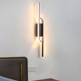 Modern Black Aluminum LED Long Strip Wall Light Minimalist Nordic Indoor Sconce Lamp