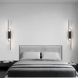 Modern Black Aluminum LED Long Strip Wall Light Minimalist Nordic Indoor Sconce Lamp