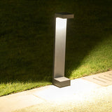 Modern Black Aluminum LED Outdoor Pathway Lights Waterproof Landscape Bollard Lamps