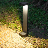 Modern Black Aluminum LED Outdoor Pathway Lights Waterproof Landscape Bollard Lamps