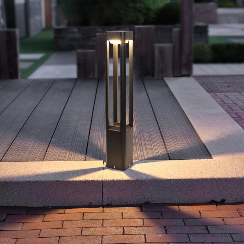 Modern Black Aluminum LED Outdoor Post Light Waterproof Landscape Garden Pathway Lamp