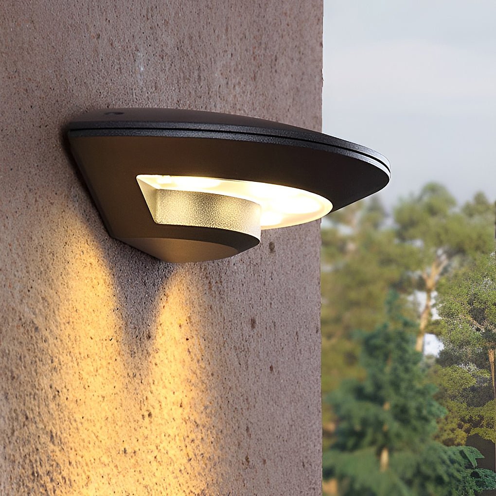 Modern Black Aluminum LED Outdoor Wall Sconce Waterproof Exterior Lighting for Garden Porch 4W Warm White