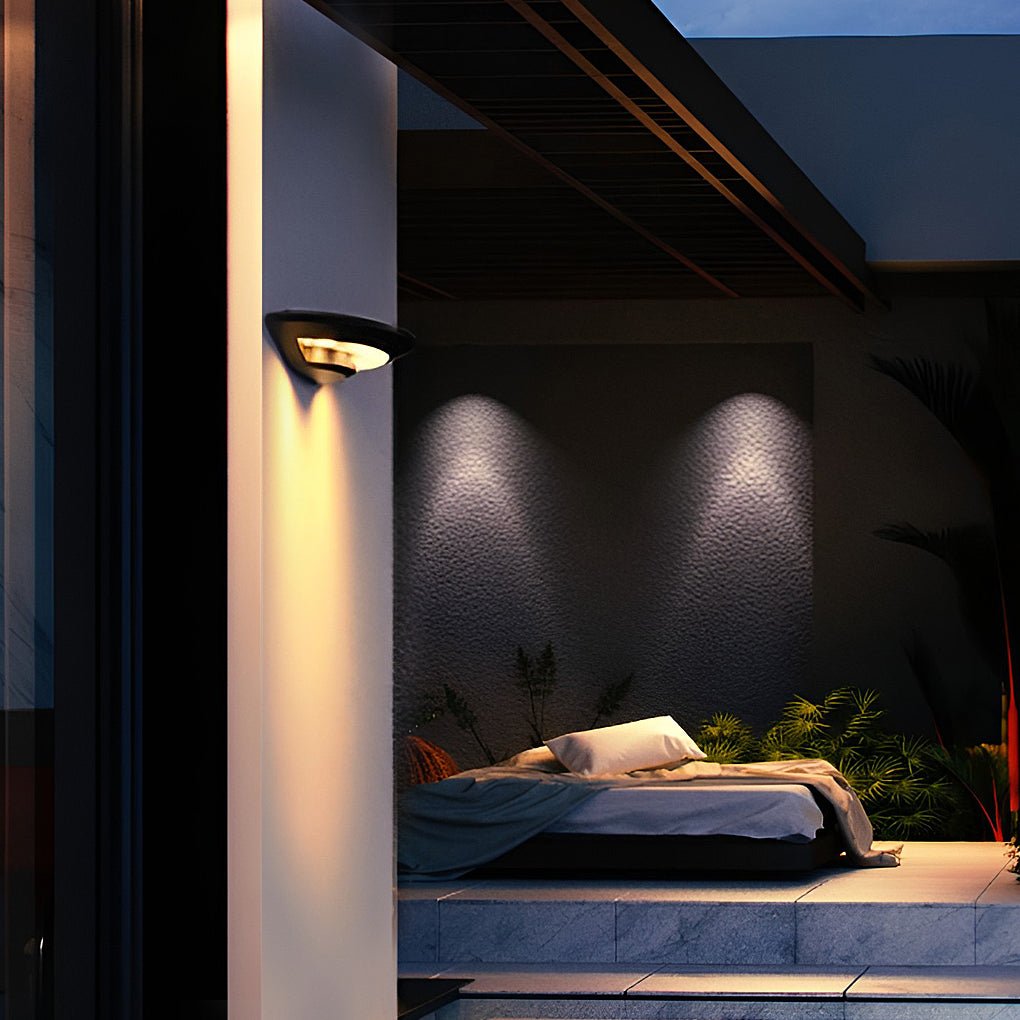 Modern Black Aluminum LED Outdoor Wall Sconce Waterproof Exterior Lighting for Garden Porch 4W Warm White