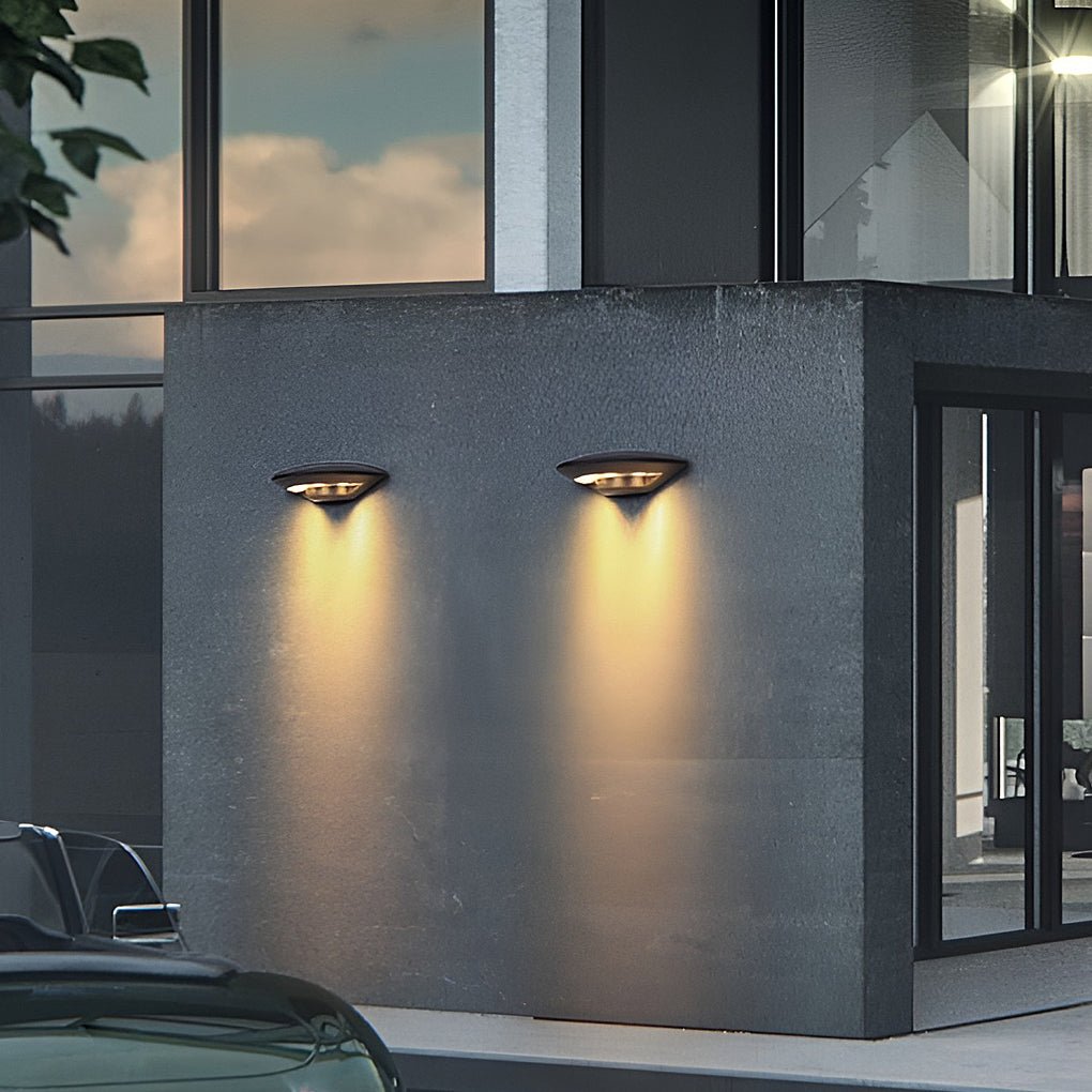 Modern Black Aluminum LED Outdoor Wall Sconce Waterproof Exterior Lighting for Garden Porch 4W Warm White