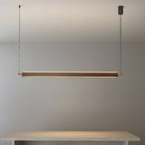 Modern Black Aluminum Linear LED Pendant Light for Kitchen Island and Dining Room