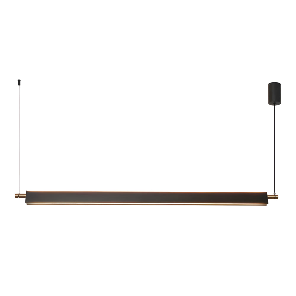 Modern Black Aluminum Linear LED Pendant Light for Kitchen Island and Dining Room