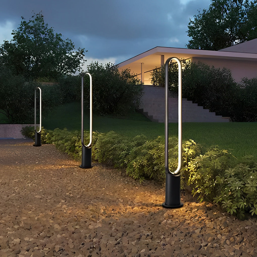 Modern Black Aluminum Solar Pathway Lights IP65 Waterproof LED Landscape Garden Path Lighting