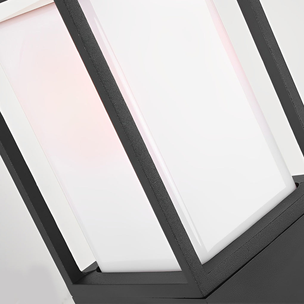 Modern Black Aluminum Square Outdoor Bollard Light for Path and Garden Illumination
