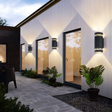 Modern Black Aluminum Waterproof LED Up and Down Outdoor Wall Sconce Lighting