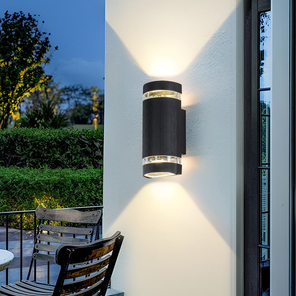 Modern Black Aluminum Waterproof LED Up and Down Outdoor Wall Sconce Lighting