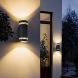 Modern Black Aluminum Waterproof LED Up and Down Outdoor Wall Sconce Lighting