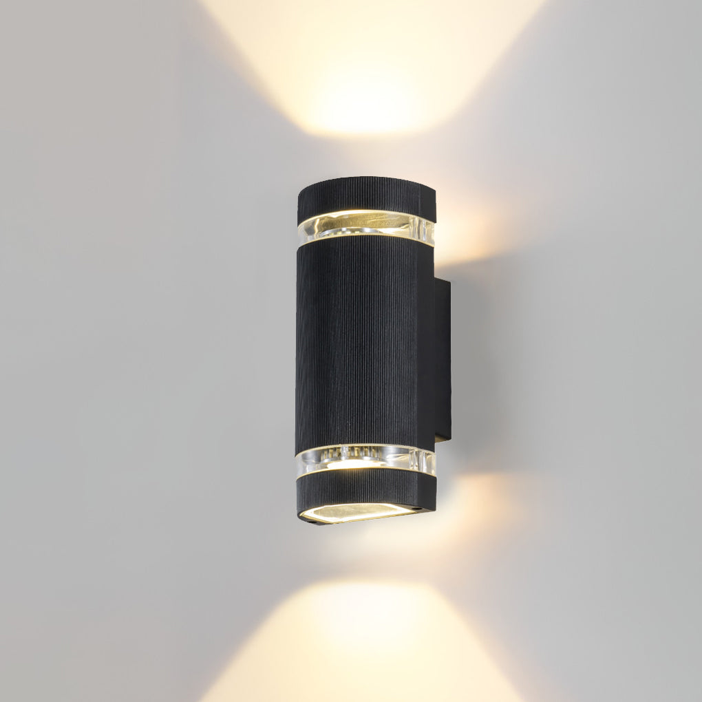 Modern Black Aluminum Waterproof LED Up and Down Outdoor Wall Sconce Lighting