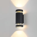 Modern Black Aluminum Waterproof LED Up and Down Outdoor Wall Sconce Lighting