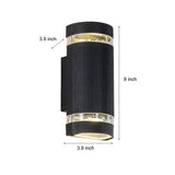 Modern Black Aluminum Waterproof LED Up and Down Outdoor Wall Sconce Lighting