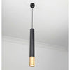 Modern Black and Gold Cylinder LED Pendant Light for Kitchen Island and Dining Room