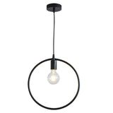 Modern Black and Gold Geometric Pendant Light Rounded Square Metal Hanging Fixture
