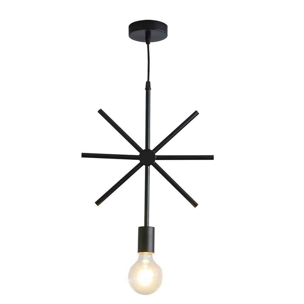 Modern Black and Gold Geometric Pendant Light Rounded Square Metal Hanging Fixture