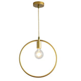 Modern Black and Gold Geometric Pendant Light Rounded Square Metal Hanging Fixture