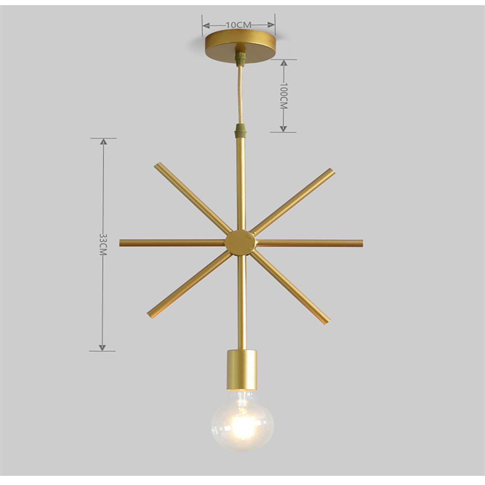Modern Black and Gold Geometric Pendant Light Rounded Square Metal Hanging Fixture