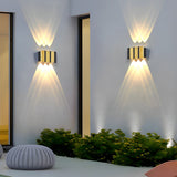 Modern Black and Gold IP65 Waterproof LED Outdoor Up and Down Wall Sconce Light