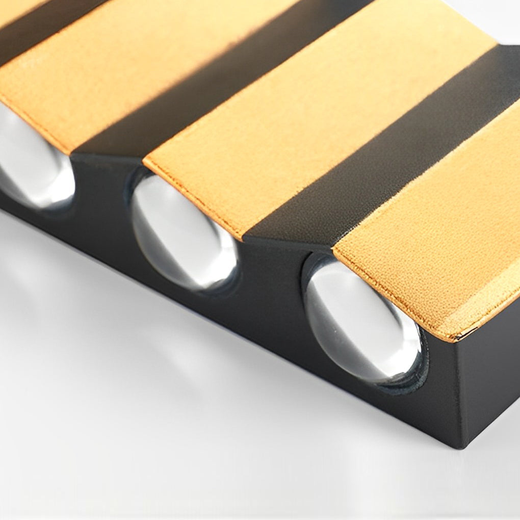 Modern Black and Gold IP65 Waterproof LED Outdoor Up and Down Wall Sconce Light