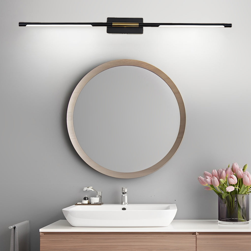 Modern Black and Gold Linear LED Bathroom Vanity Light Wall Sconce for Mirror and Powder Room