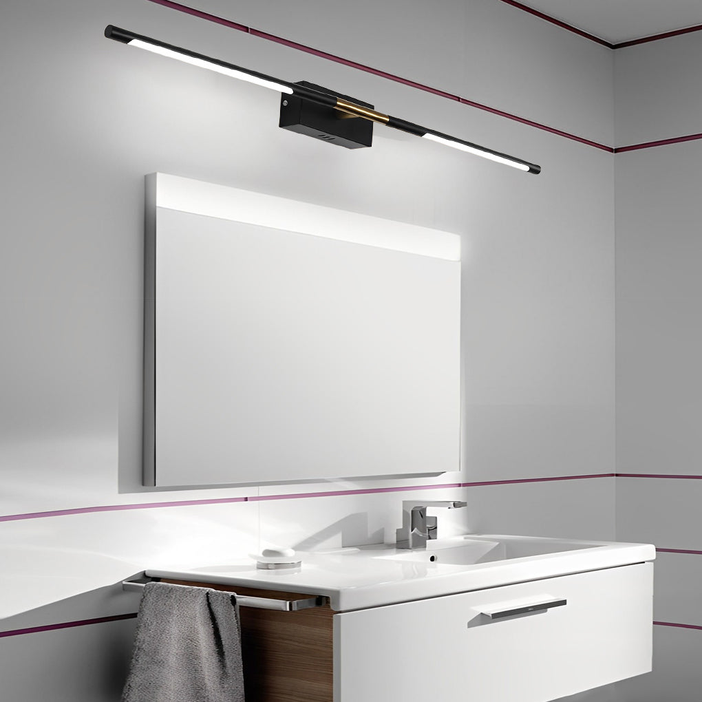 Modern Black and Gold Linear LED Bathroom Vanity Light Wall Sconce for Mirror and Powder Room